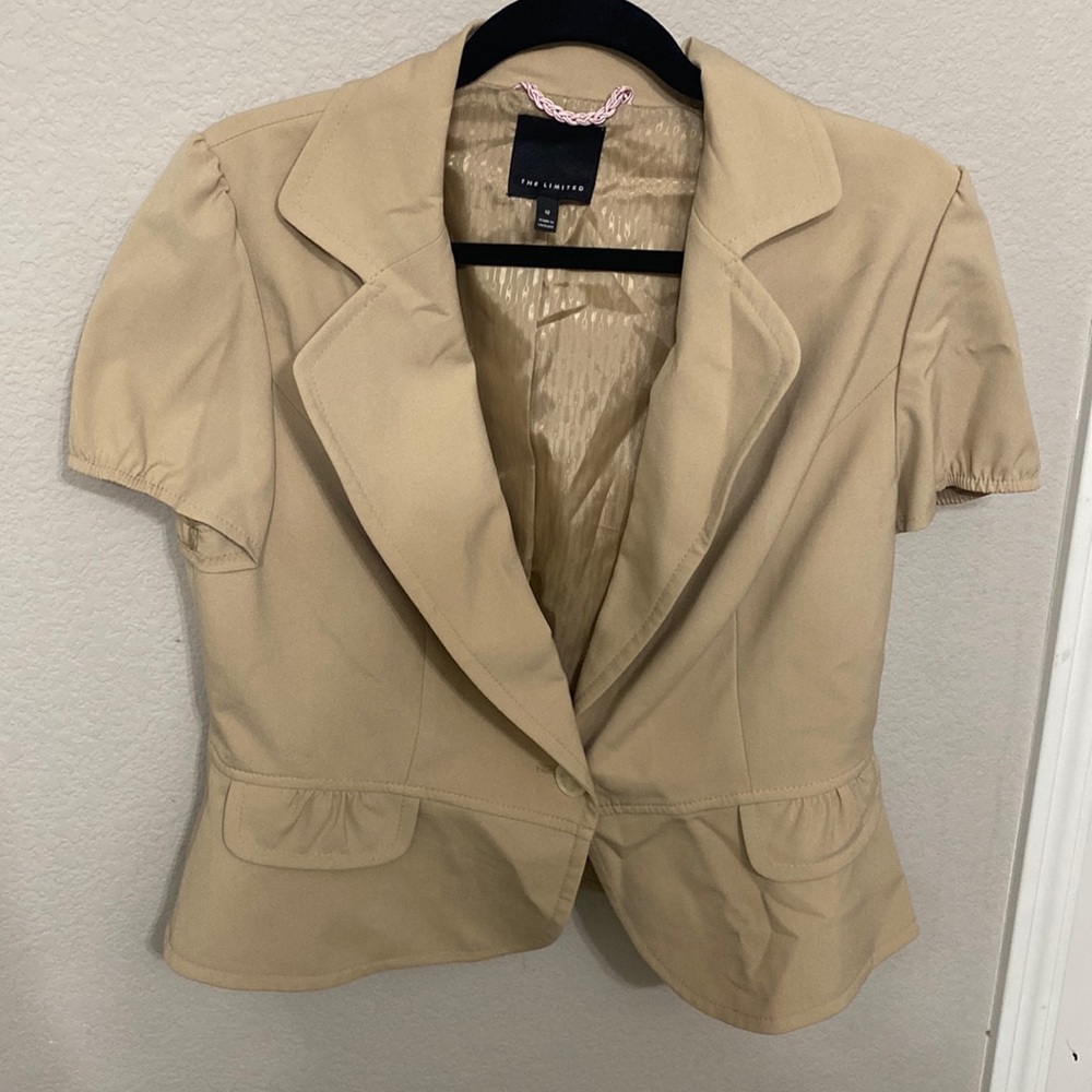 The Limited Khaki Short Sleeved Blazer Size 12